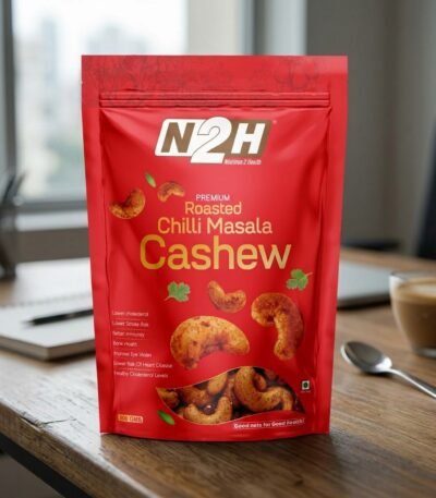 Roasted chilli masala cashew W320 200g – spicy kaju online India – N2H