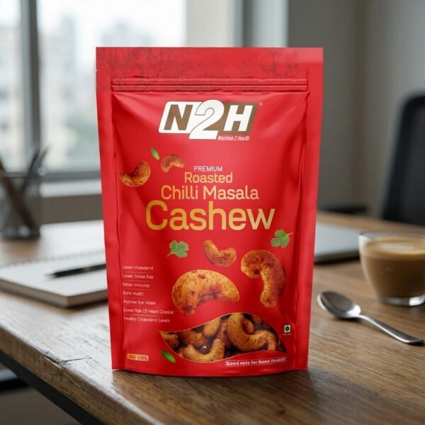 Roasted chilli masala cashew W320 200g – spicy kaju online India – N2H