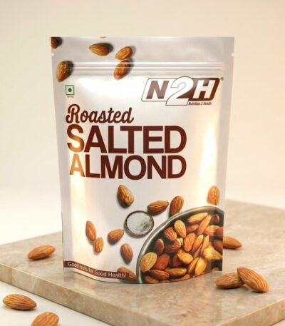 Roasted salted almonds 200g – crunchy badam snack online India – N2H