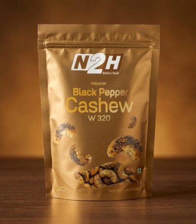 Black pepper cashew W320 200g – flavoured kaju online India – N2H